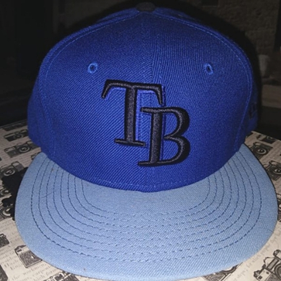 🍄😻 Tampa Bay Rays New Era 59Fifty Cap, Blue with Gray, 7 3/8" 😻🍄 - Picture 1 of 5